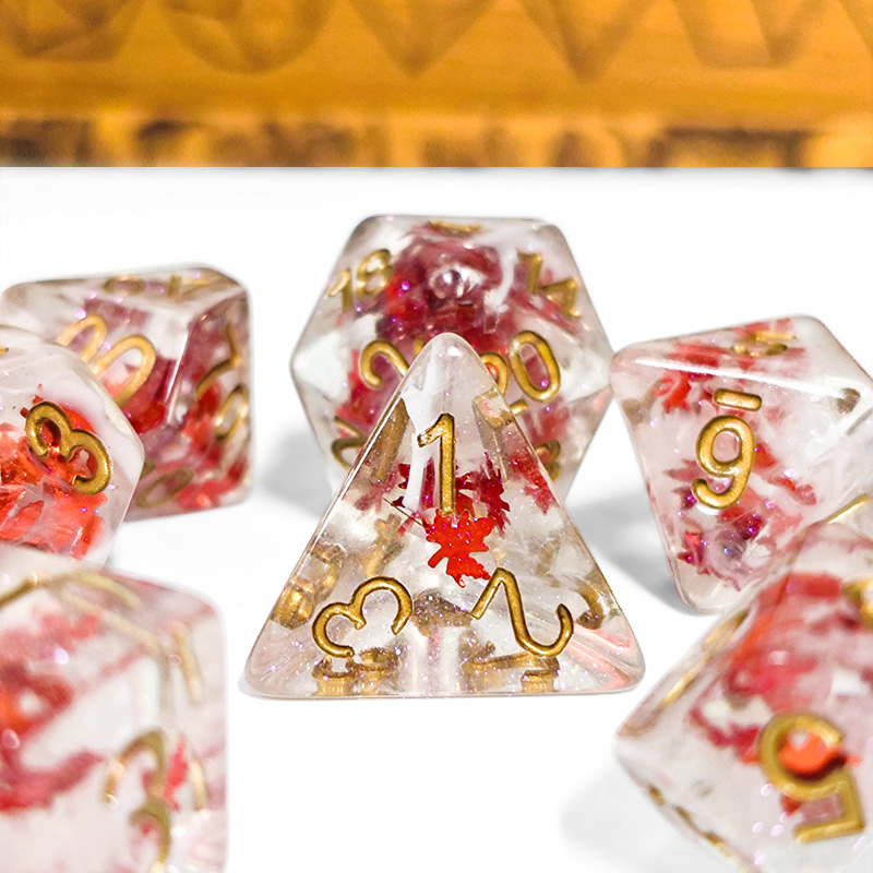 Board Game Rpg - 7PCS DND Dices Transparent Resin Autumn