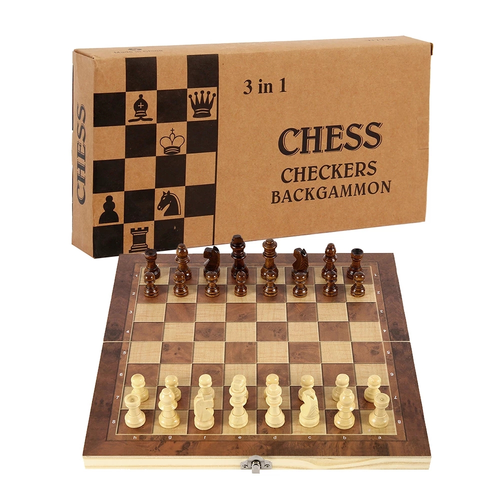 3 in 1 Chess Board, Folding Wo - đánh giá và giá Board Game Quacks