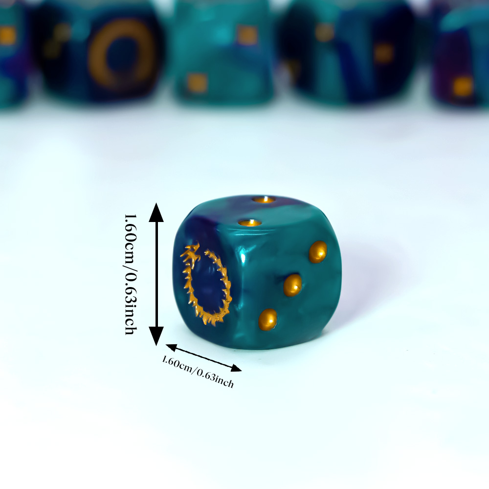 6Pcs Deep Sea Gold Flame D6 Di - đánh giá và giá Board Game Rpg